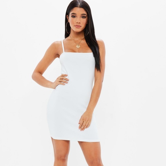 white cami bodycon dress